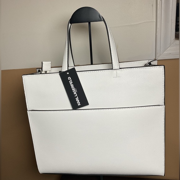 Karl Lagerfeld White Tote with Illustrated Design - Picture 4 of 11